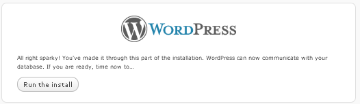Inizia l'installazione di WordPress 3.0