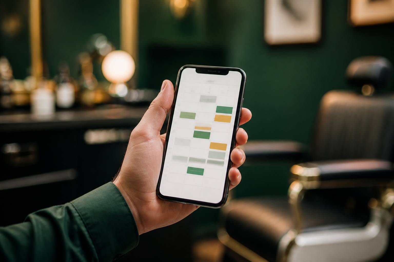 Téléphone affichant un agenda de rendez-vous sans texte lisible