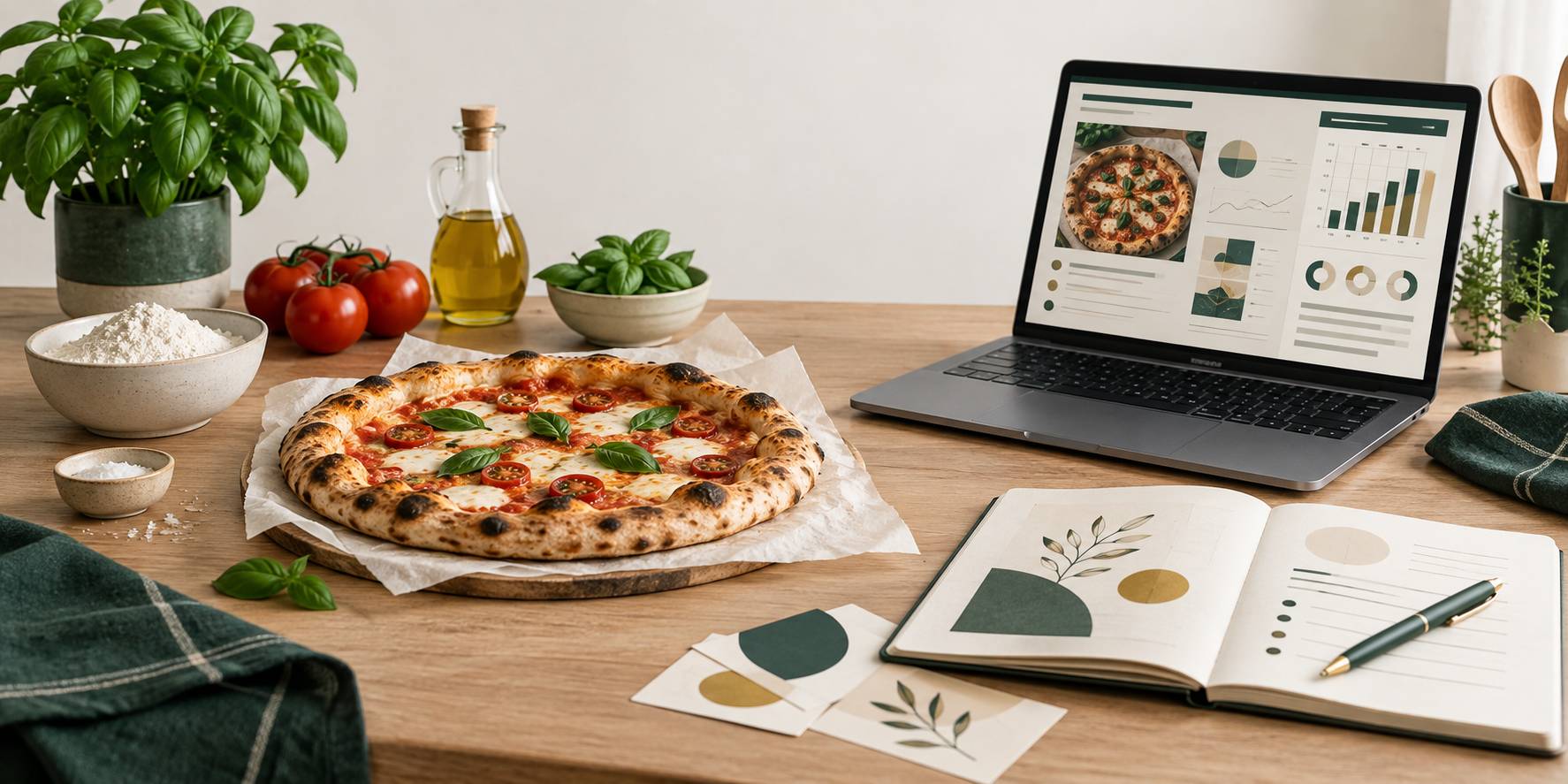 Illustration éditoriale du sujet : Aprire un blog di cucina: come raccontare la pizza e farsi leggere